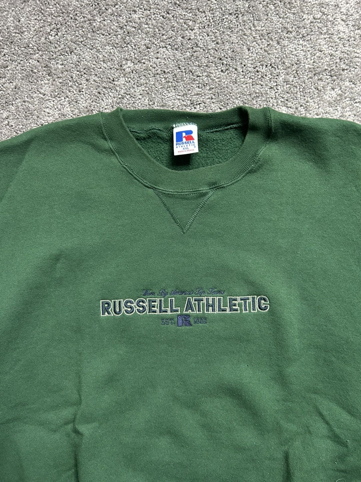 Russell Athletic × Vintage Vintage 90s Russell Spellout Embroidered Crewneck Size US XXL / EU 58 / 5 - 4 Thumbnail