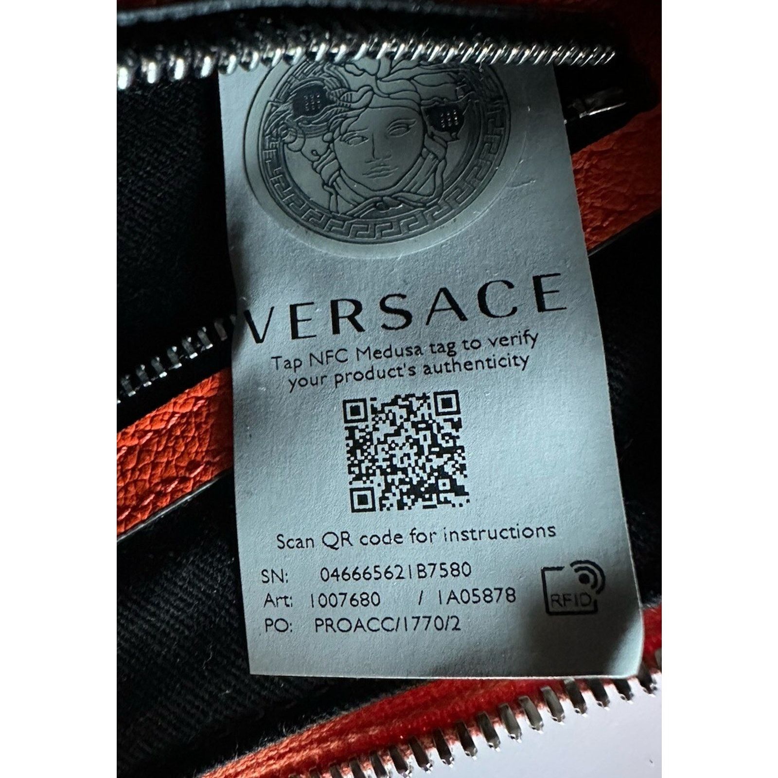 Versace Versace Medusa Leather Small Orange Hobo Bag 1007680 Size ONE SIZE - 21 Thumbnail