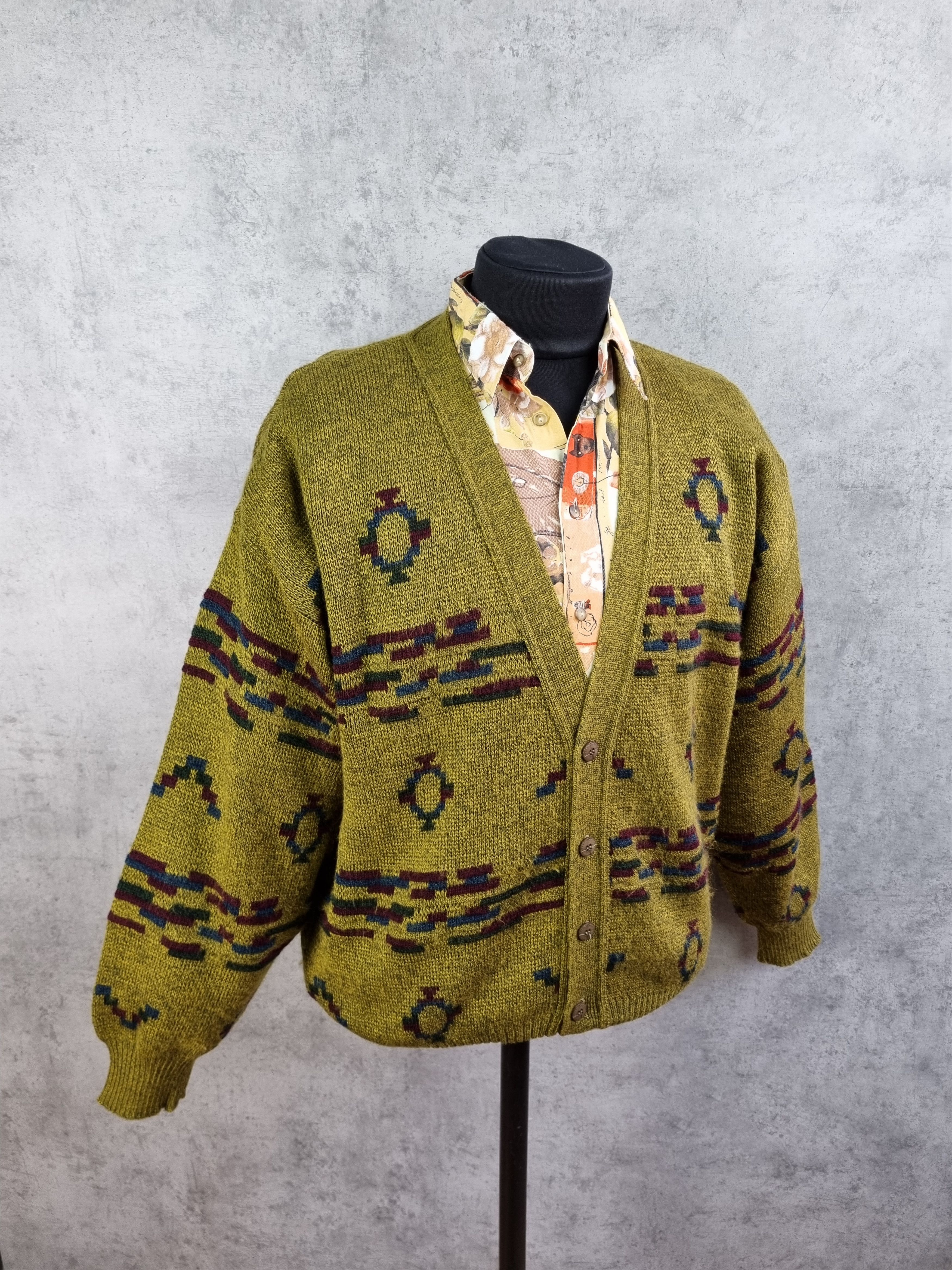 Vintage 90s Italian Navajo Relaxed Fit Vintage Cardigan Size US XL / EU 56 / 4 - 7 Thumbnail