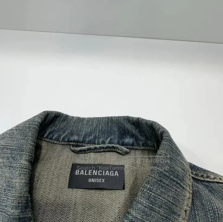 Balenciaga Balenciaga Indigo Denim Jacket with Logo Print. Size US S / EU 44-46 / 1 - 4 Thumbnail