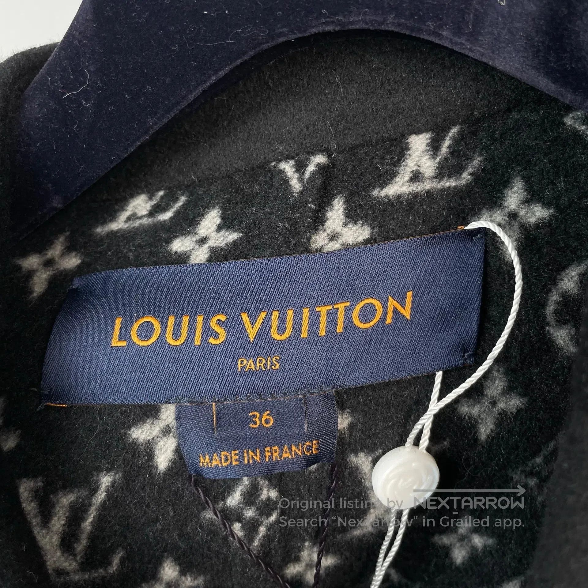 Louis Vuitton Louis Vuitton Black Lining Monogrammed Black Wool Belted M Size XS / US 0-2 / IT 36-38 - 5 Thumbnail
