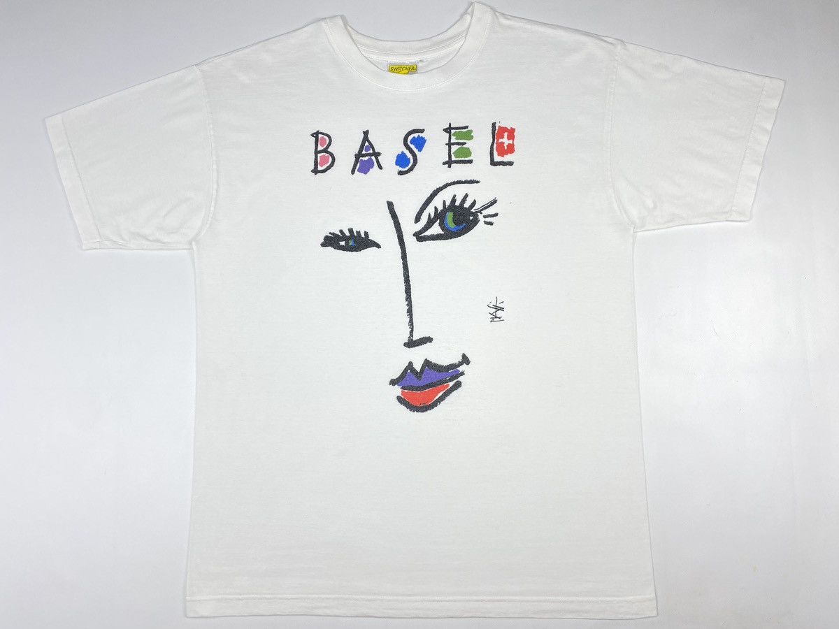 Vintage 🔥LASTDROP🔥 VTG 90s Basel Switzerland Art Abstraction Face Size US L / EU 52-54 / 3 - 14 Thumbnail