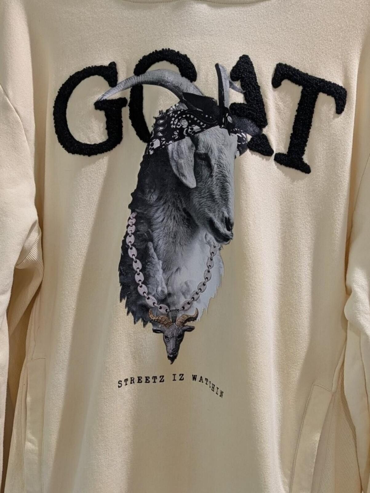 Other GOAT Graphic Cream Crewneck Hoodie Size ONE SIZE - 4 Thumbnail