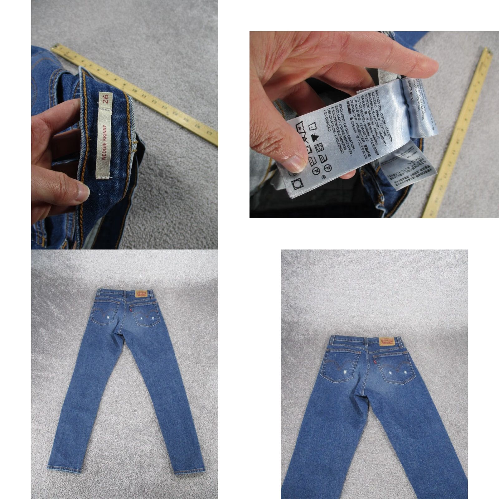 Levi's Levi's Wedgie Skinny Jeans Womens 26 High Rise Blue Medium Wash Denim Size 26" / US 2 / IT 38 - 8 Thumbnail