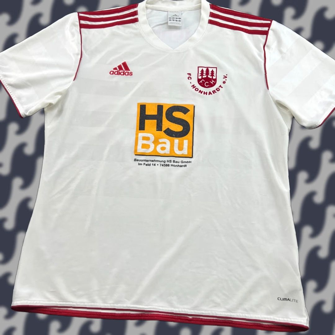 Adidas adidas FC Honhardt 2012 Football Jersey Haag Mens Large White Jersey Shirt Mens L Adidas White Football Size US L / EU 52-54 / 3 - 1 Thumbnail