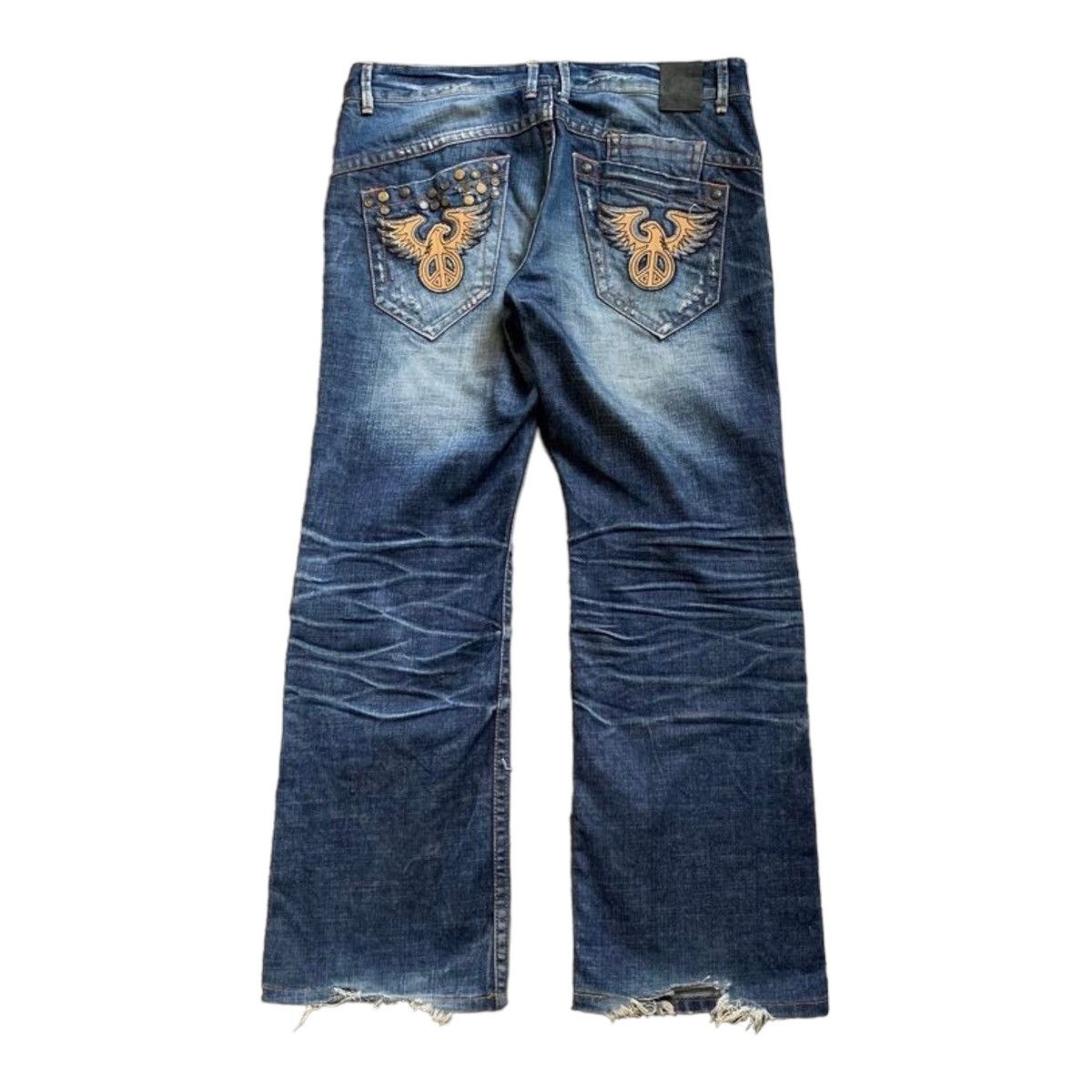 image of If Six Was Nine x Le Grande Bleu L G B Vintage Red Pepper Raw Fades Flare Denim Pants in Vintage Wa