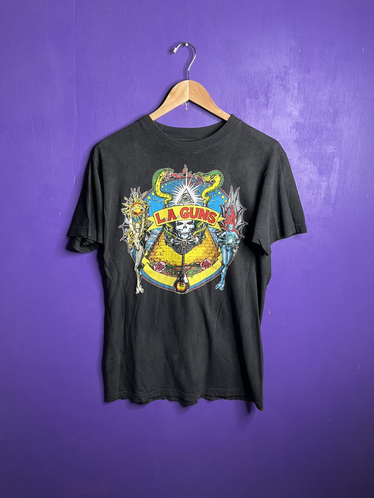 Band Tees × Vintage Vintage 90s LA Guns Hollywood vampires tour t