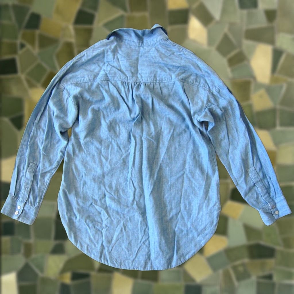 Soft Surroundings Soft Surroundings 100% Tencel Blue Denim Long Sleeve Collared Tunic Blouse PXS Size XS / US 0-2 / IT 36-38 - 1 Thumbnail