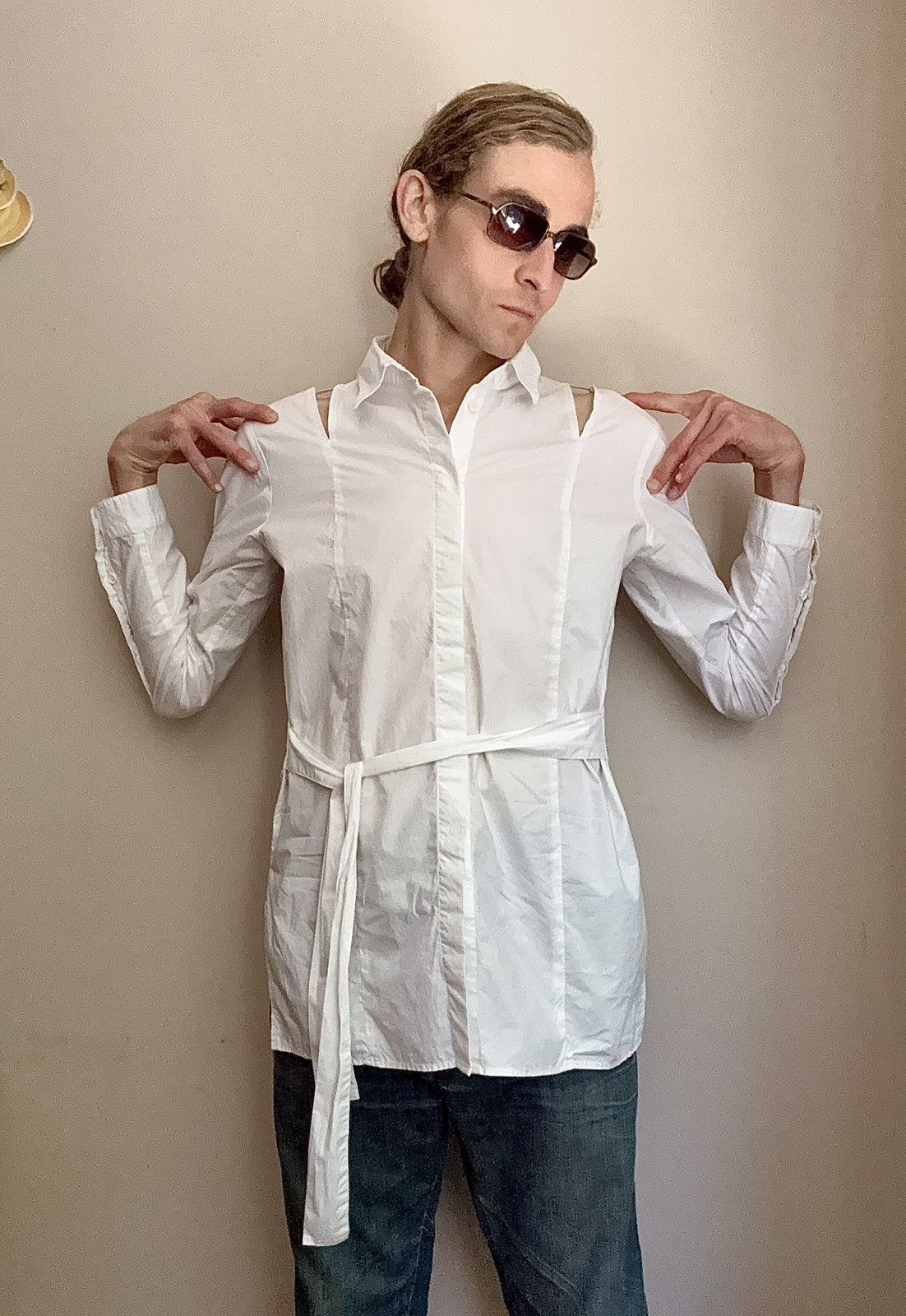 Damir Doma Silent Damir Doma Bondage Strap Cold Shoulder Shirt Size US L / EU 52-54 / 3 - 14 Thumbnail