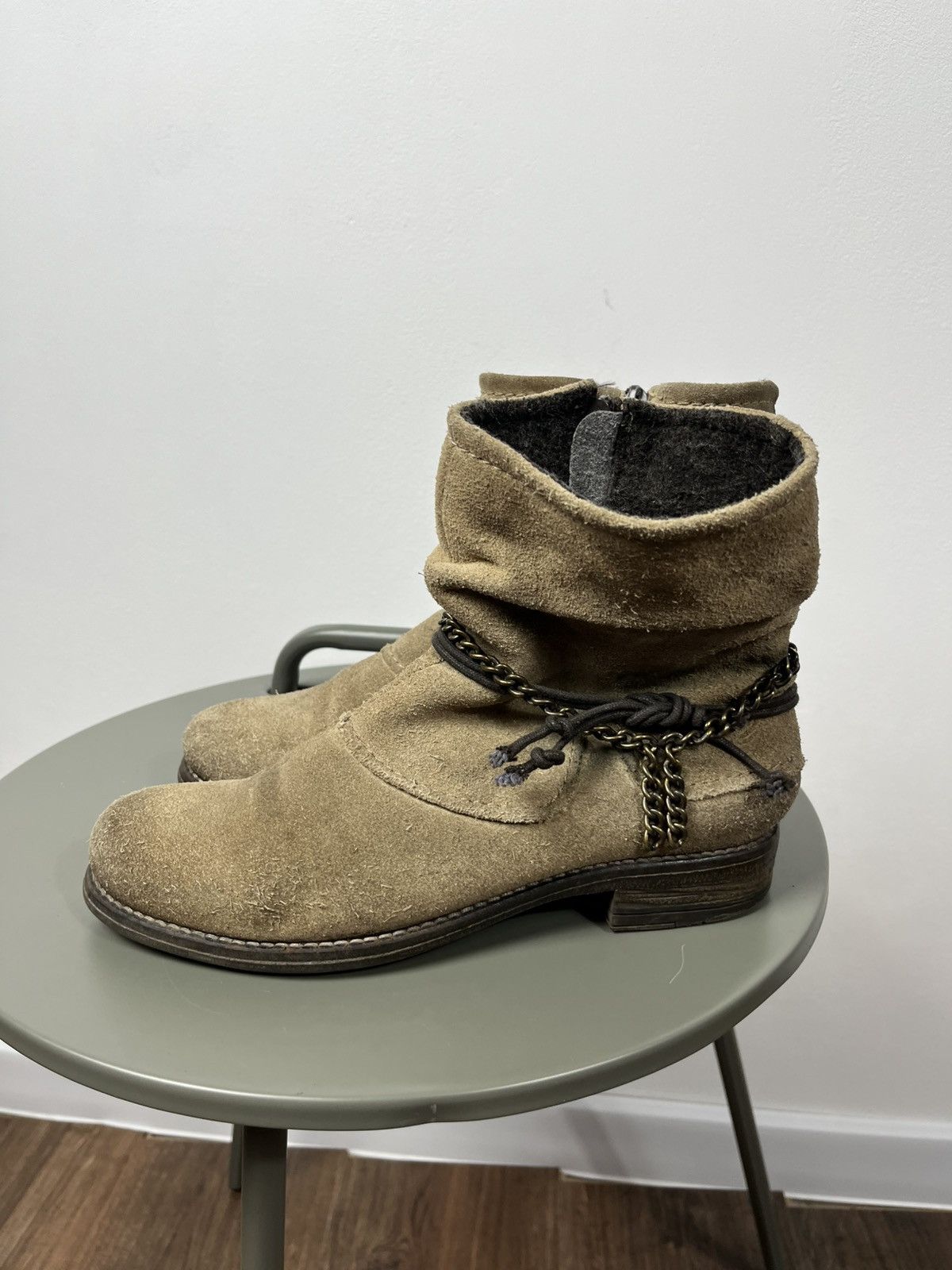 Other Vintage Suede Slouch Boots with Chains and Tassels Size 39 Size US 9 / IT 39 - 8 Thumbnail