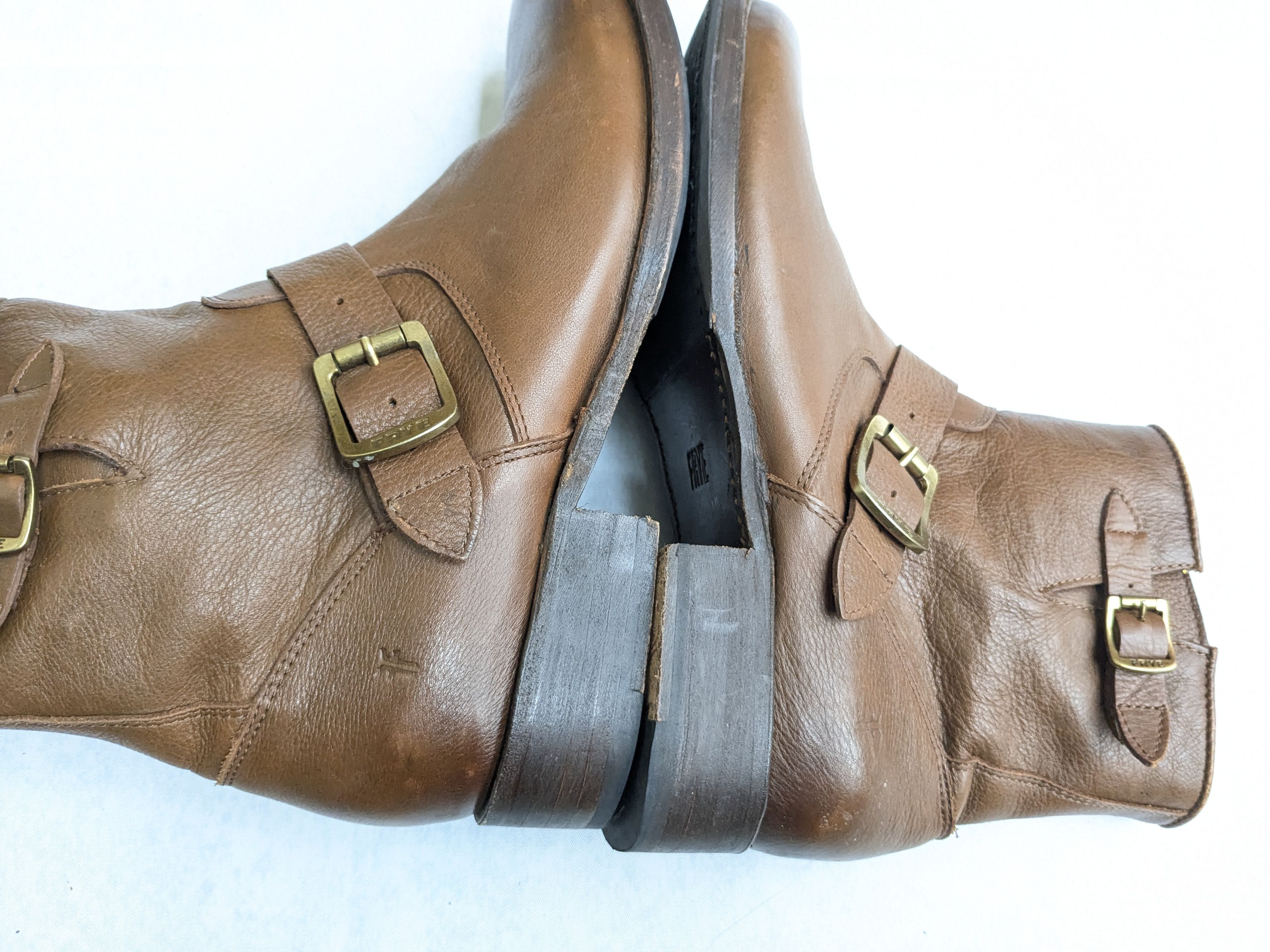 Frye Frye Engineer Boots Brown Leather 9.5 Leather Buckle Size US 9.5 / EU 42-43 - 10 Thumbnail