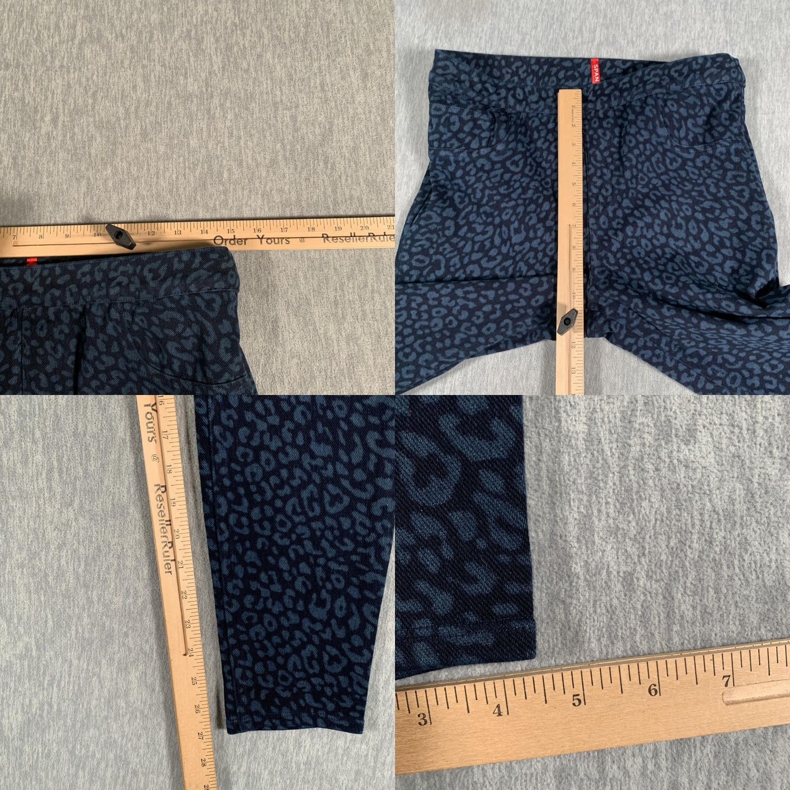 Spanx Spanx Leggings Womens L Blue Leopard Print Shaping Pull On Stretch Pants Size 36" / US 14 / IT 50 - 8 Thumbnail