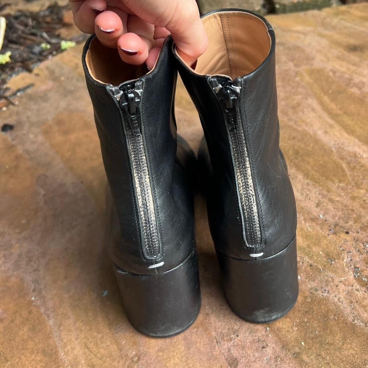 Maison Margiela Maison Margiela Black Leather Ankle Boots – Size 38 Size US 8 / IT 38 - 8 Thumbnail