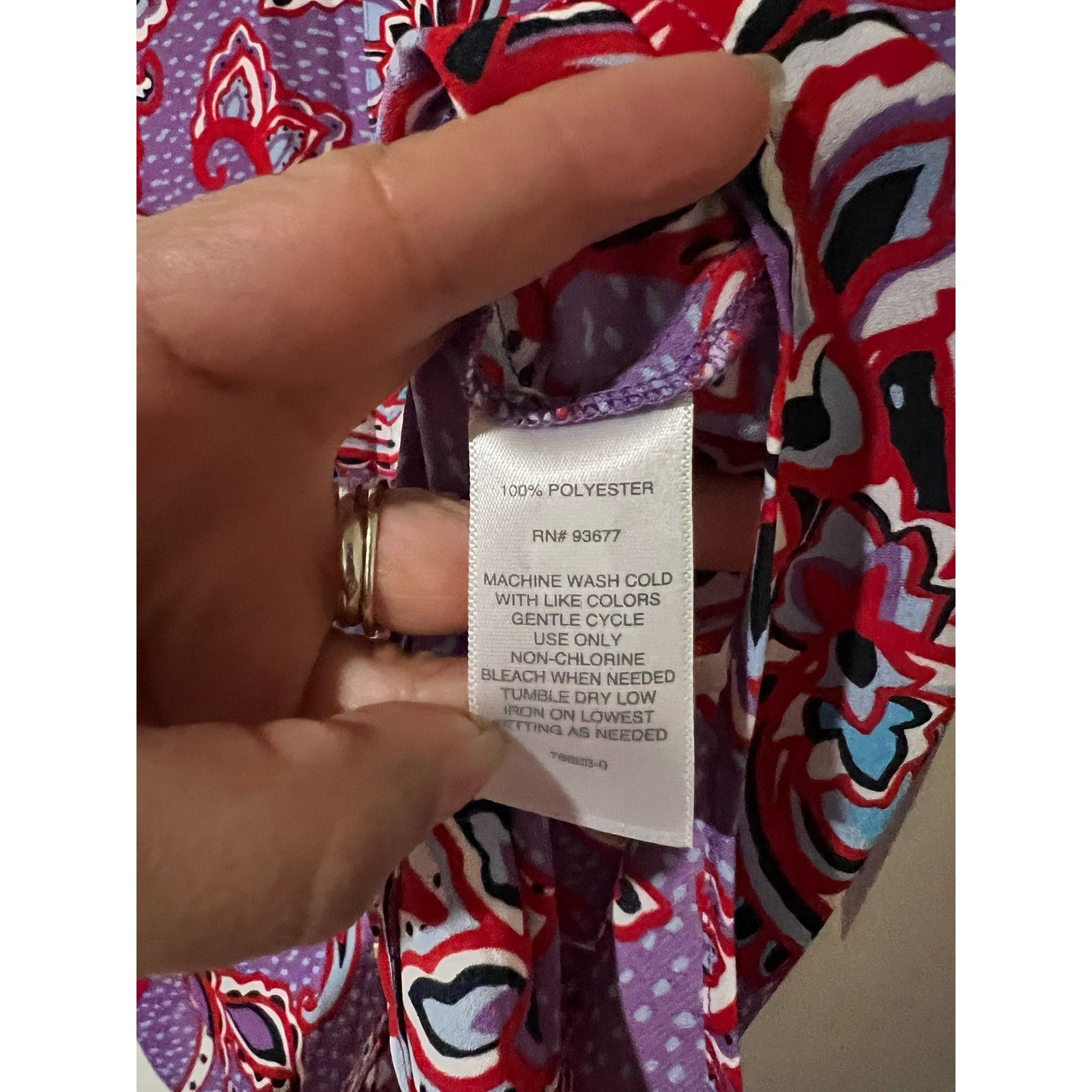 Liz Claiborne Sleeveless Blouse Purple Bloom Paisley Medium Top Pocket Size M / US 6-8 / IT 42-44 - 9 Thumbnail