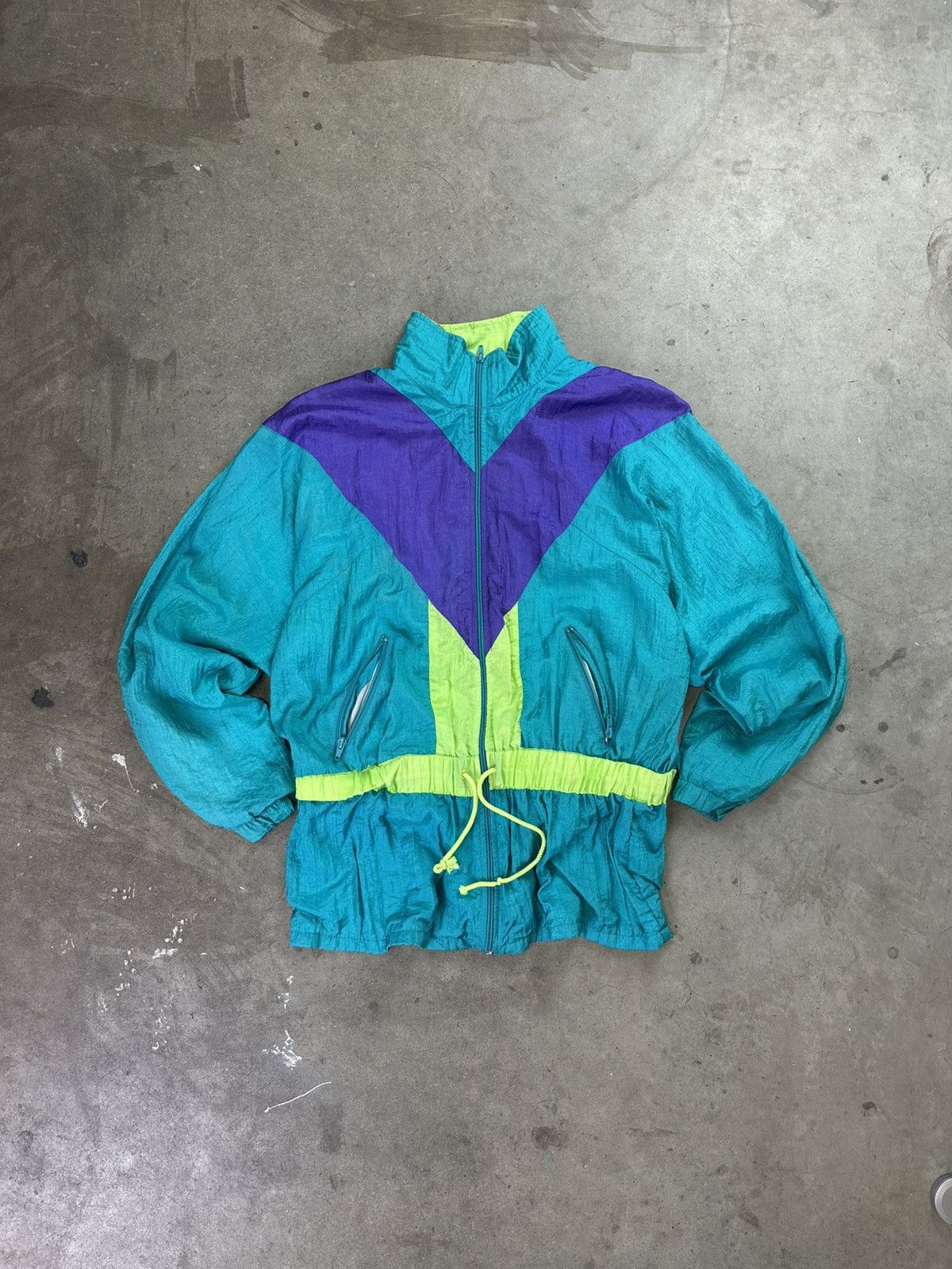 Vintage Vintage Sunset Neon Windbreaker WMNS Large 90s Size L / US 10 / IT 46 - 1 Thumbnail