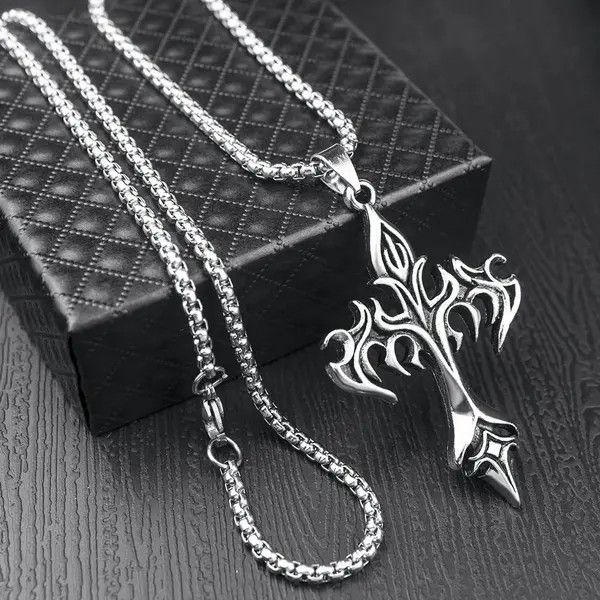 Other Cross Pendant Stainless Steel Chain Necklace Size ONE SIZE - 2 Thumbnail