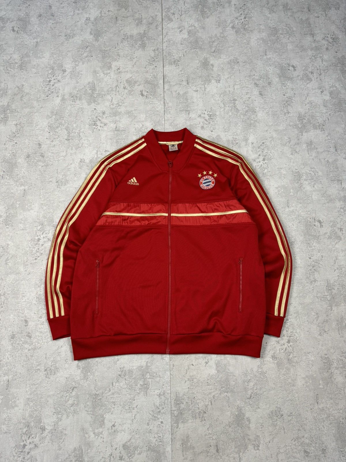 Adidas Adidas Bayern Munich 4 Star Track Jacket Red Gold Mens 2XL Size US XXL / EU 58 / 5 - 1 Thumbnail