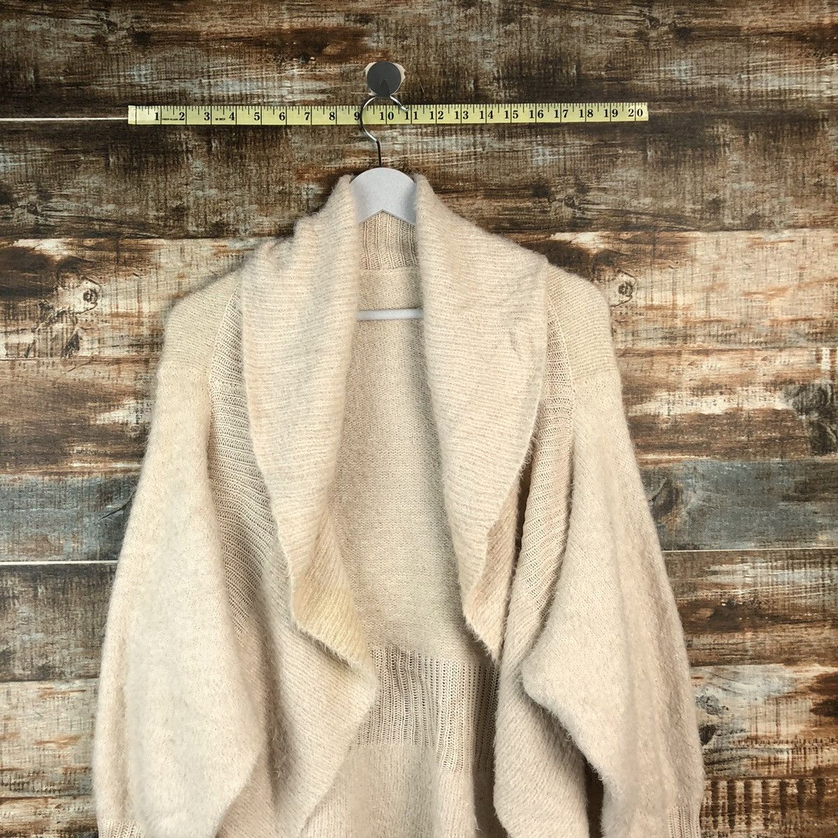 Japanese Brand DLL Ryuyu Cream Cardigan Knitwear #C052 Size M / US 6-8 / IT 42-44 - 2 Thumbnail