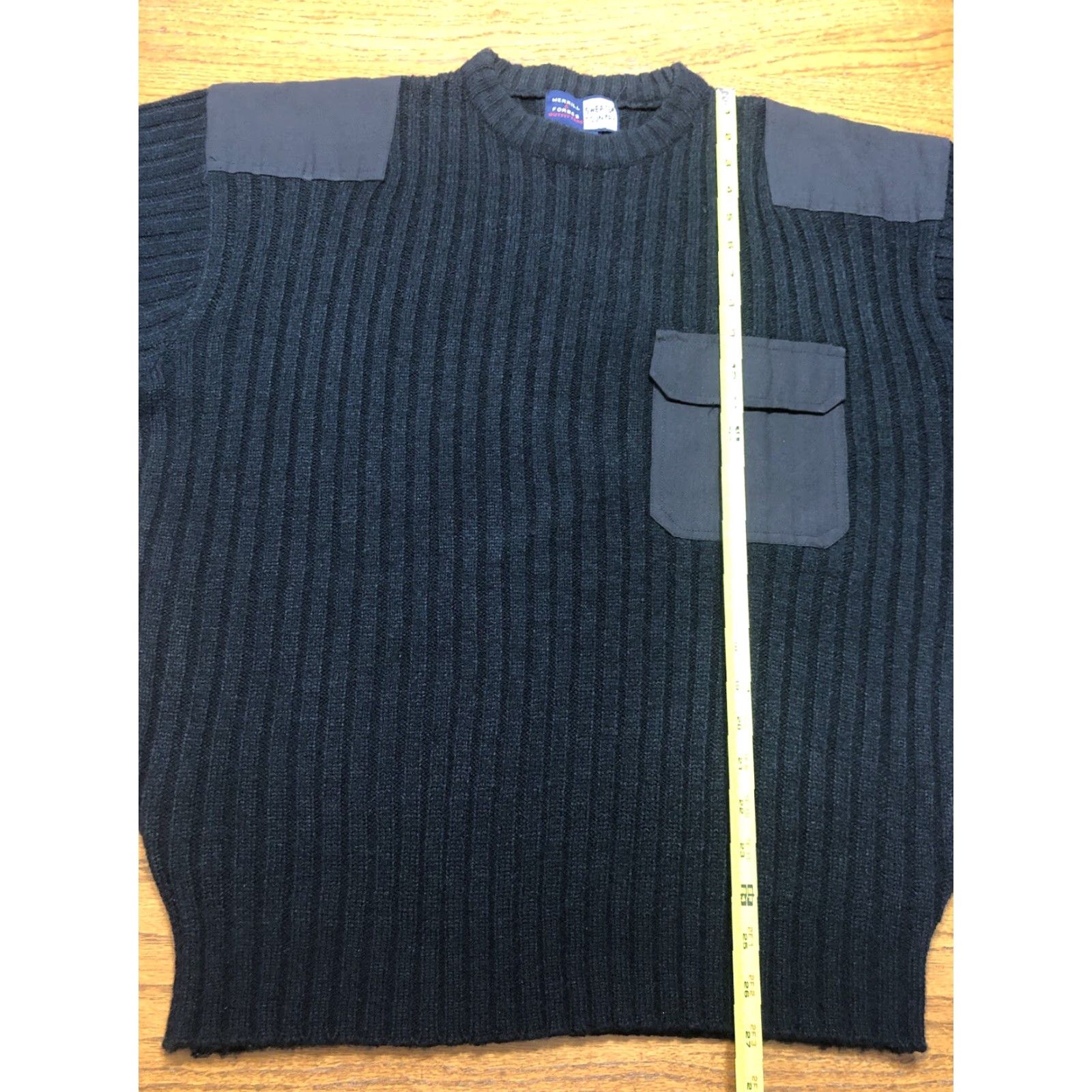 Vintage Merrill and Forbes Outfitters Sweater Men Pullover Knit Black Medium Crew Neck Pockets Size US M / EU 48-50 / 2 - 5 Thumbnail