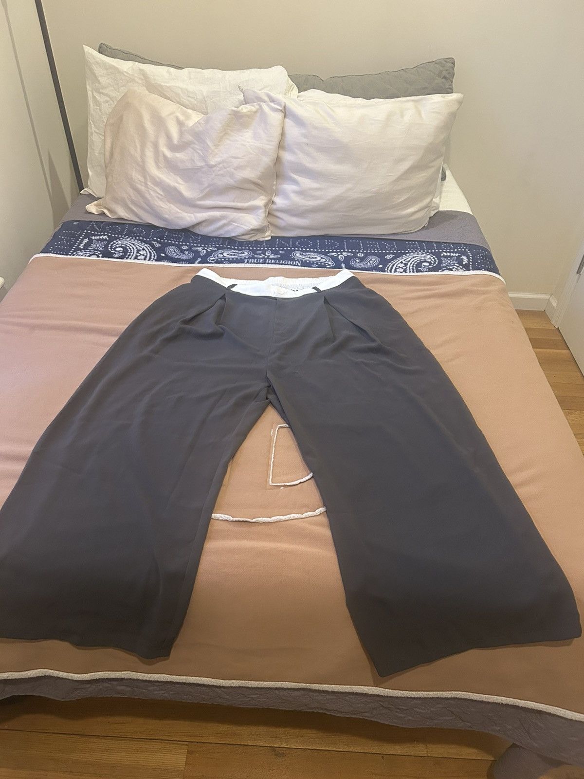 Asos ASOS DESIGN wide leg dad/work pants - charcoal Size 36" / US 14 / IT 50 - 2 Thumbnail