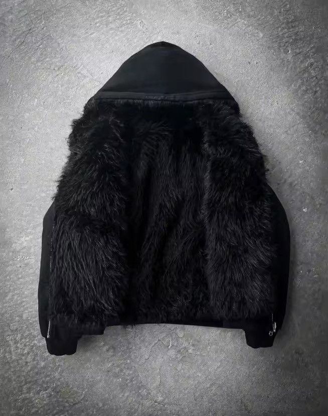 Japanese Brand × Other Faux furr Zipper Black reversible Jacket Hooded Size US M / EU 48-50 / 2 - 3 Thumbnail