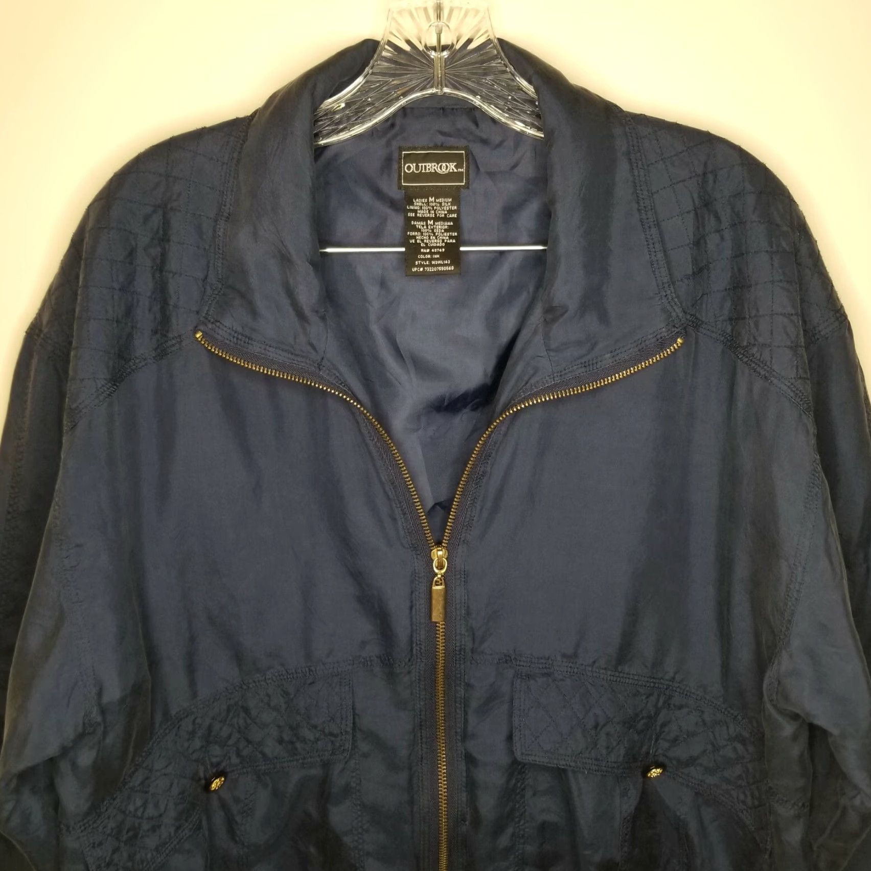 Vintage OutBrook Women's Blue Long Sleeve Full Zip Light Jacket Size M Size M / US 6-8 / IT 42-44 - 3 Thumbnail