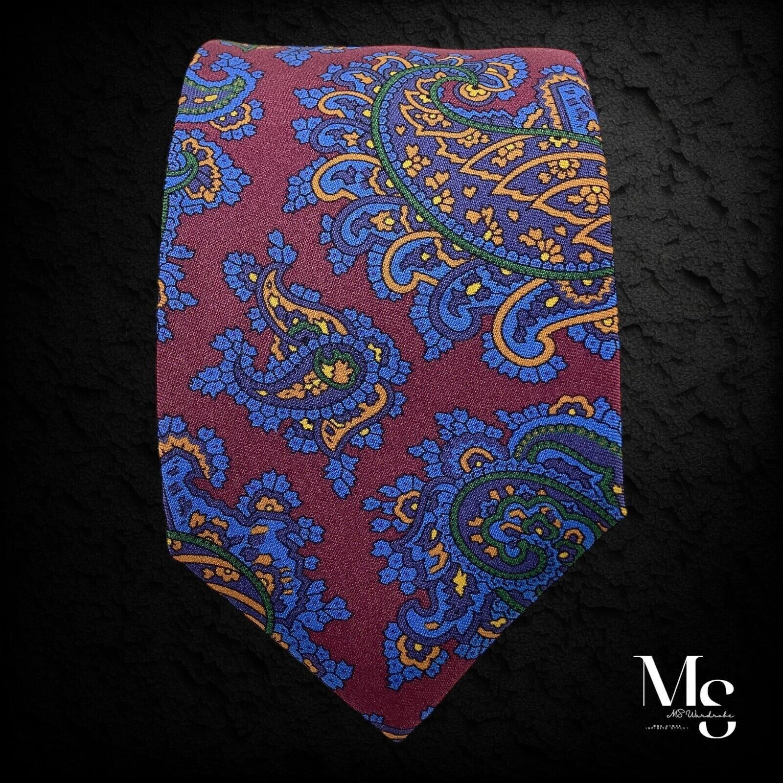 Charles Tyrwhitt CHARLES TYRWHITT XL Purple Paisley Silk Tie Hand Made In Eng Size ONE SIZE - 5 Thumbnail