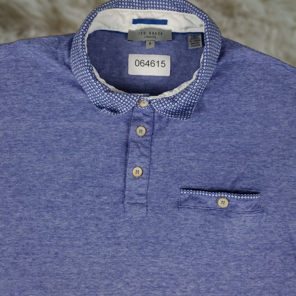 Ted Baker Ted Baker London Polo Shirt Mens Size 5 Blue Pocket Casual Short Sleeve Size US S / EU 44-46 / 1 - 1 Thumbnail