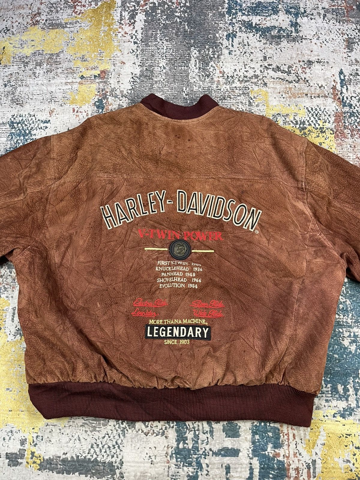 Harley Davidson Vtg Harley Davidson V-Twin Power Leather Bombers Size US XXL / EU 58 / 5 - 4 Thumbnail