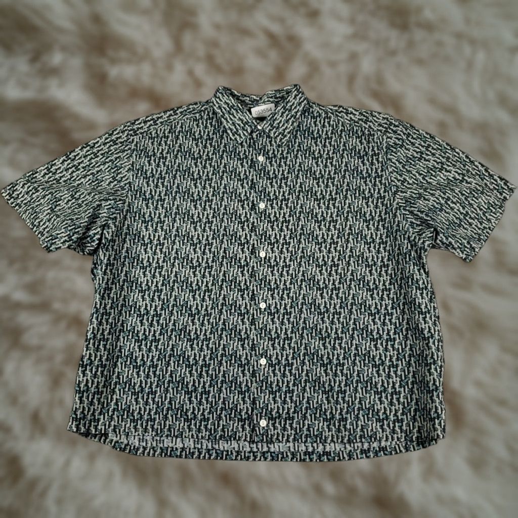 Vintage Jhane Barnes Shirt Mens 2XL Blue Geometric Button Up Short Sleeve RUNS SHORT Geometric Button-Up Men 2XL Blue Jhane Barnes Shirt Size US XXL / EU 58 / 5 - 1 Thumbnail