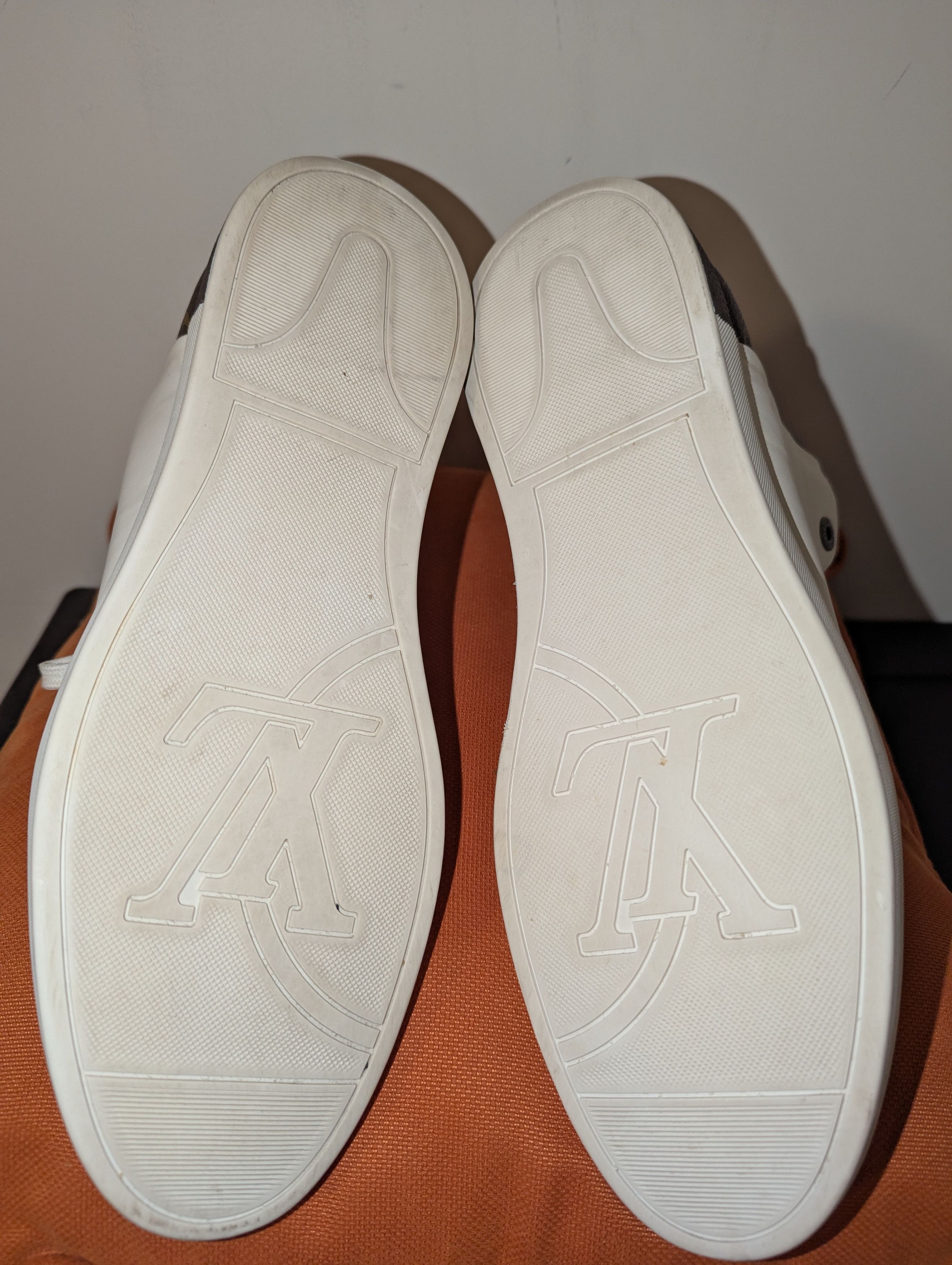Louis Vuitton LOUIS VUITTON WHITE/BROWN MONOGRAM CANVAS+LEATHER HIGH TOP Size US 7.5 / EU 40-41 - 7 Thumbnail