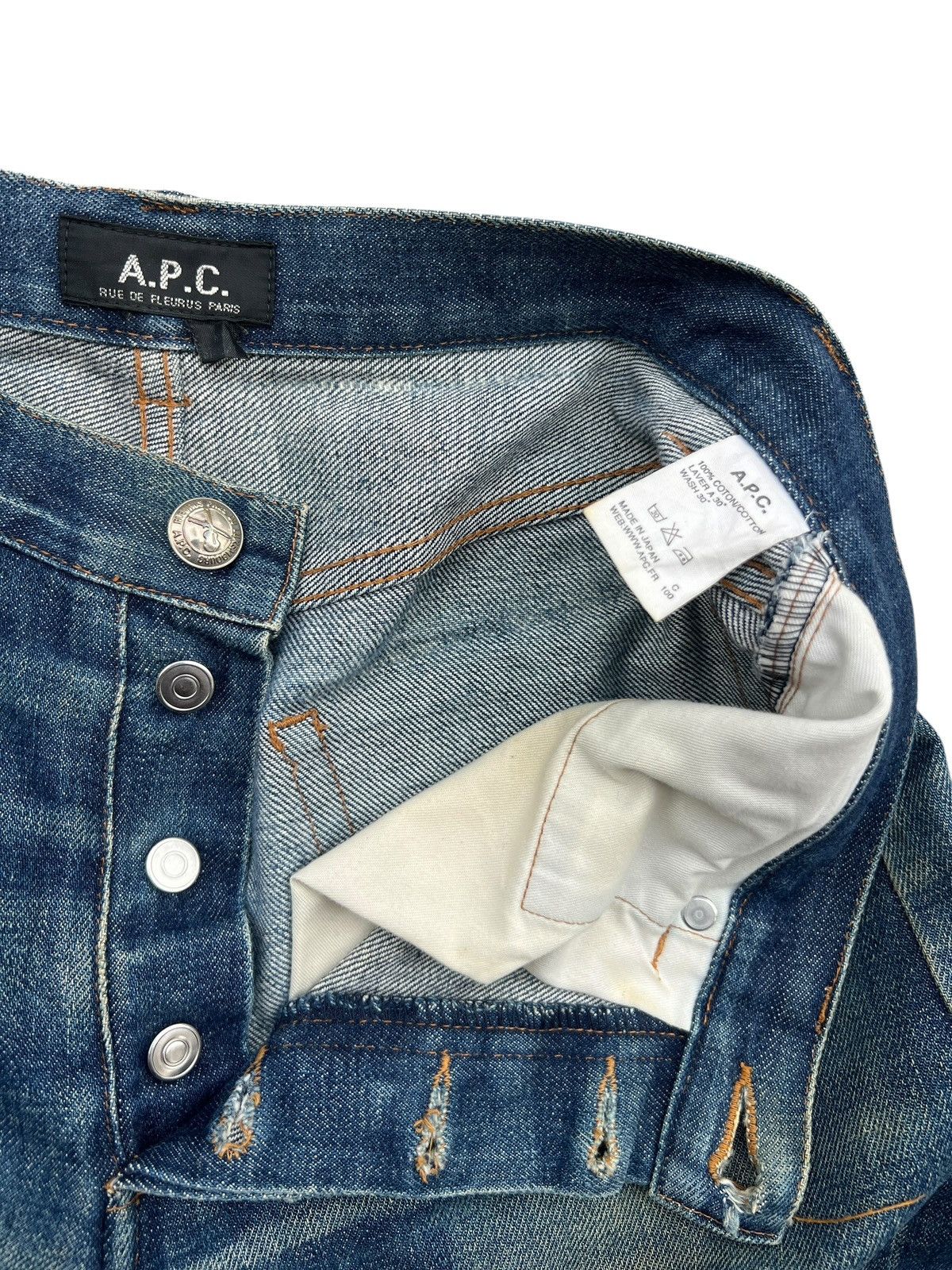 A.P.C. Vintage APC Selvedge Distressed Denim Jeans 31x33.5 Size US 31 - 10 Thumbnail