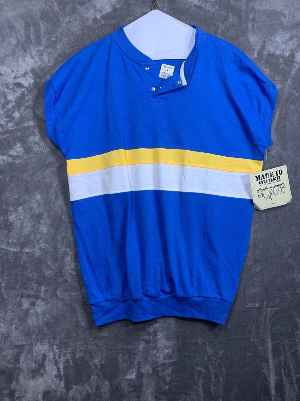 Designer VINTAGE MADE TO ORDER Men sleeveless Royal Blue Shirt (#115) Size US XL / EU 56 / 4 - 1 Thumbnail