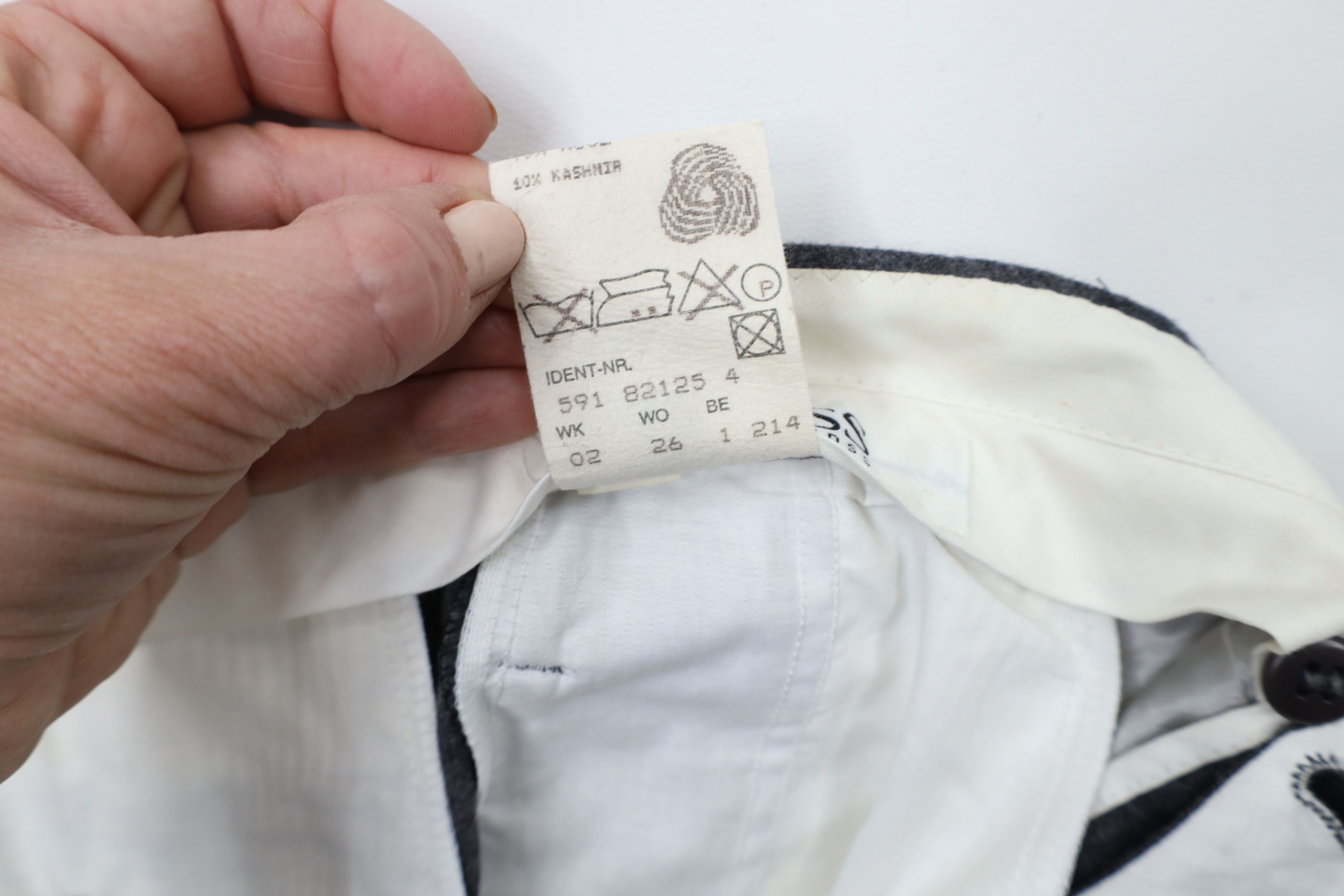 Hugo Boss × Vintage Vintage 80s 90s Hugo Boss Cashmere Wide Leg Chino Pants Gray Size US 36 / EU 52 - 8 Thumbnail