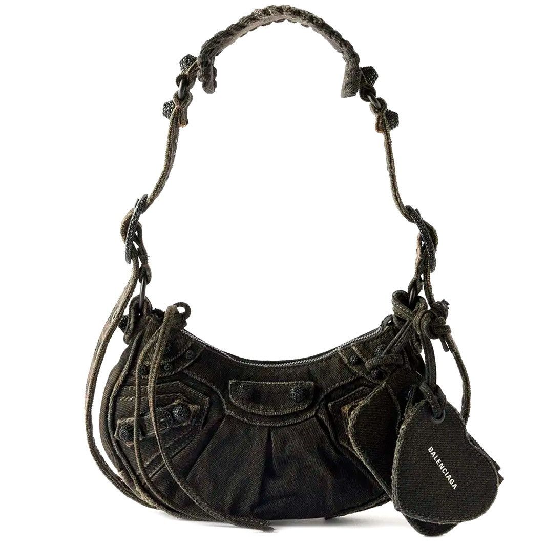 Balenciaga Balenciaga Le Cagole shoulder bag denim with rhinestones Size ONE SIZE - 1 Thumbnail