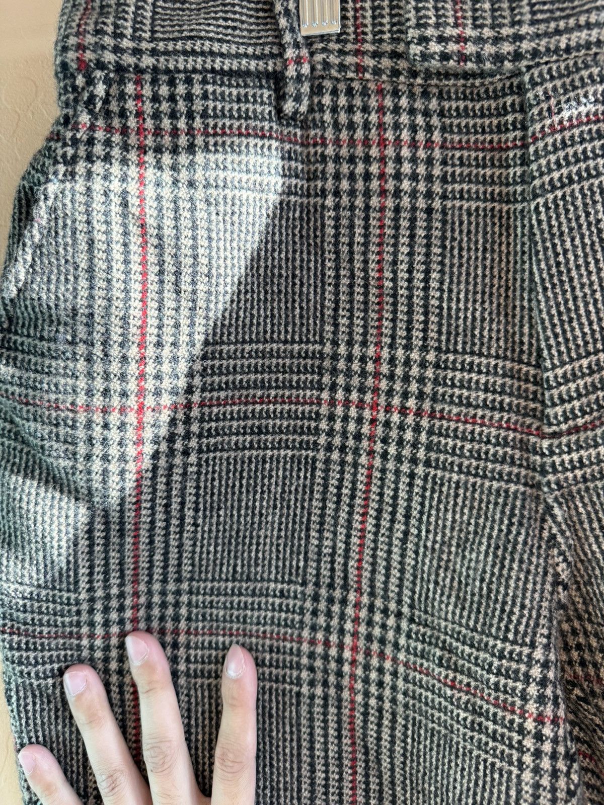 Vintage Classic Plaid Slim-Fit Trousers – Size 29 – Timeless Style Size 29" - 2 Thumbnail