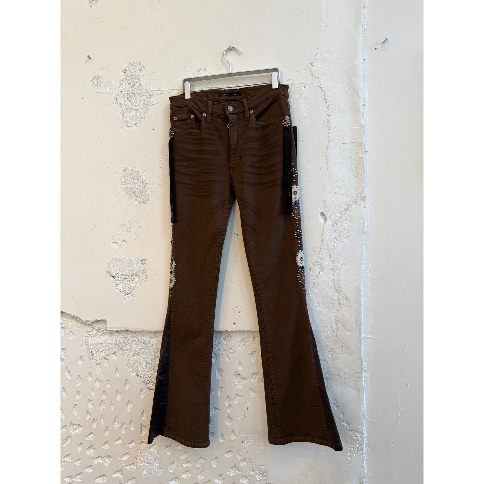 Cout de la Liberte Cout De La Liberte Embellished Concho Catfish Flare Pants Size 30" / US 8 / IT 44 - 1 Thumbnail