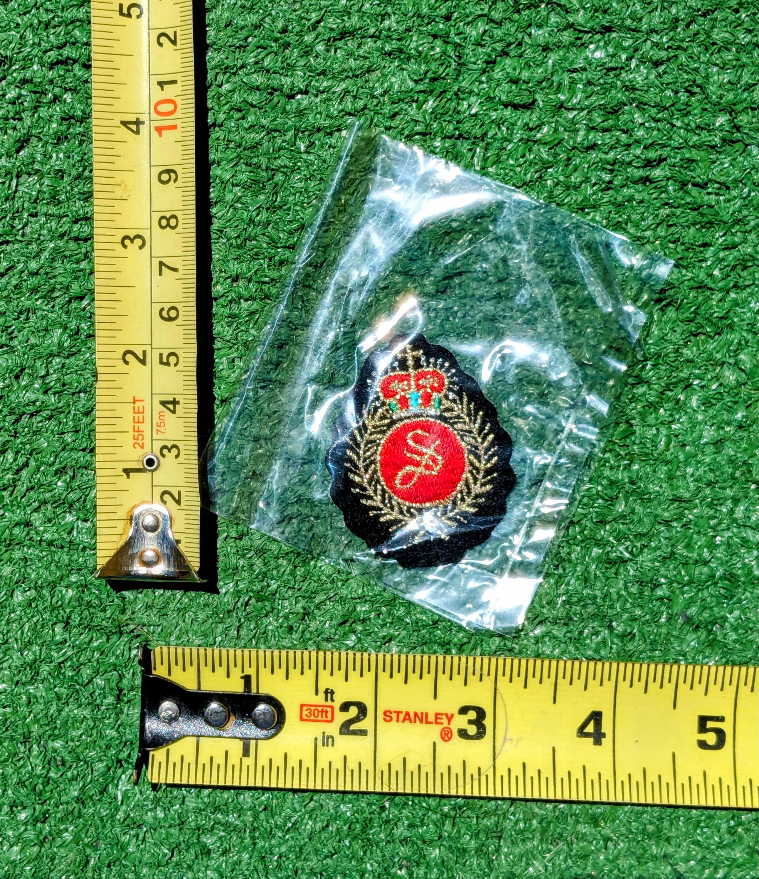 Vintage Crown & Laurel "S" Letter Embroidered Applique 2x1.5" Patch Size ONE SIZE - 2 Thumbnail