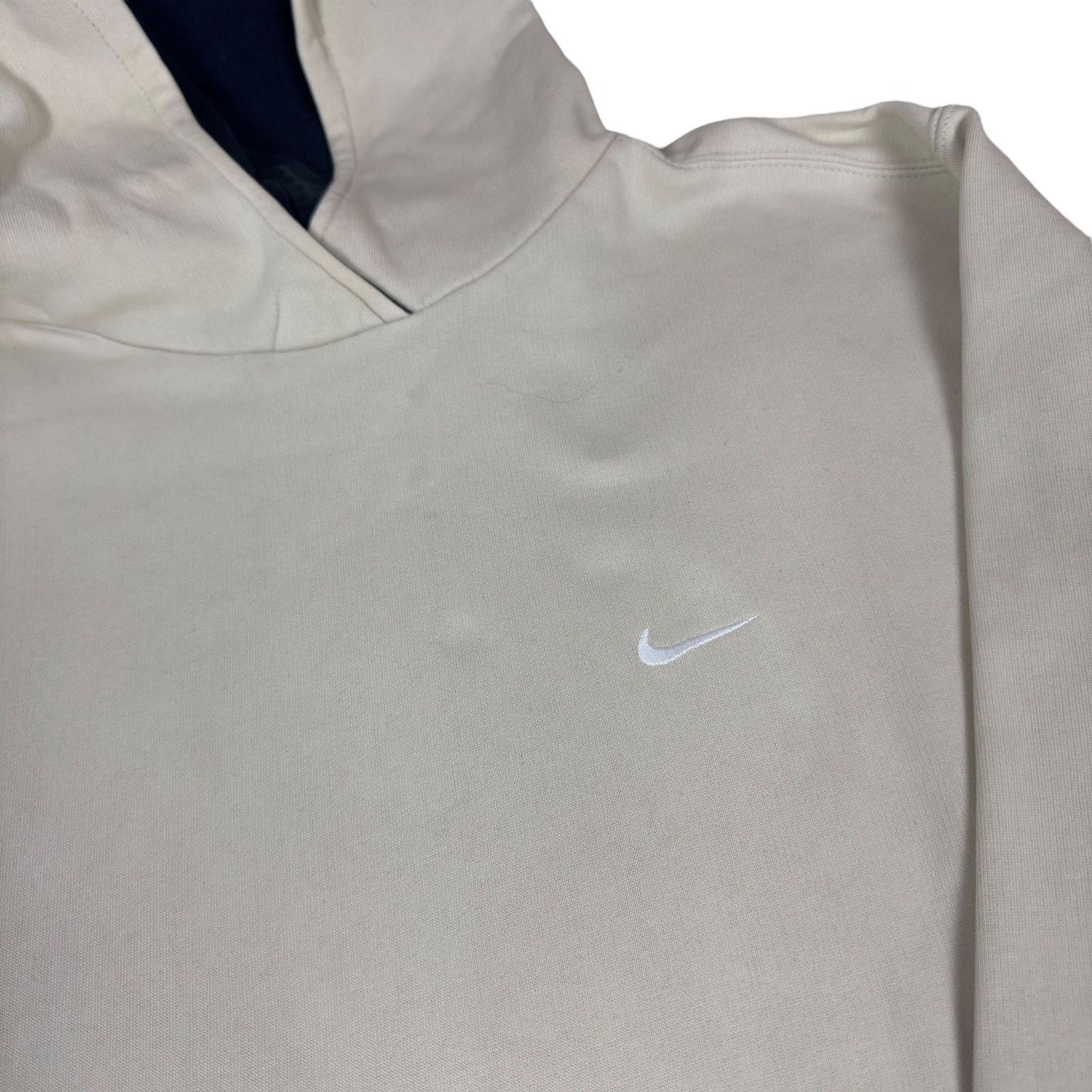 Nike × Vintage Nike Men's Ivory Swoosh Terry Fleece Pullover Hoodie Medium Size US M / EU 48-50 / 2 - 3 Thumbnail
