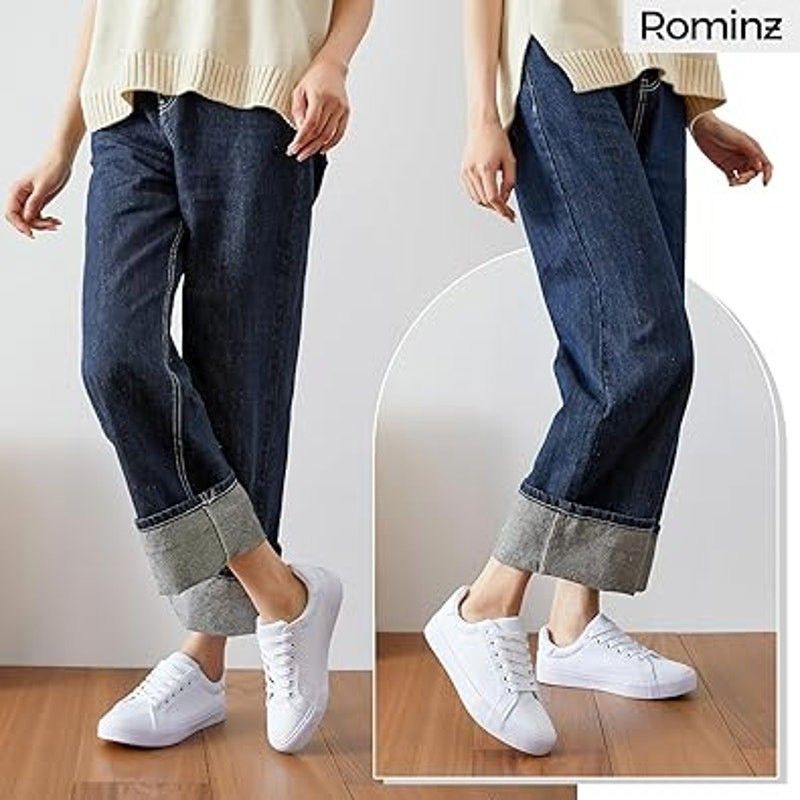 Other Rominz Women's Size 8.5 White Lace-Up Canvas Sneakers Size US 8.5 / IT 38.5 - 5 Thumbnail