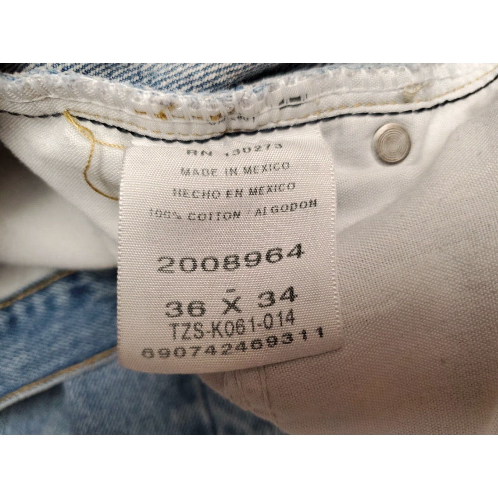 Lee VINTAGE Lee Jeans Mens 36x34 Blue Denim Straight Light Wash Cotton Casual Pants Jeans Size US 36 / EU 52 - 6 Thumbnail