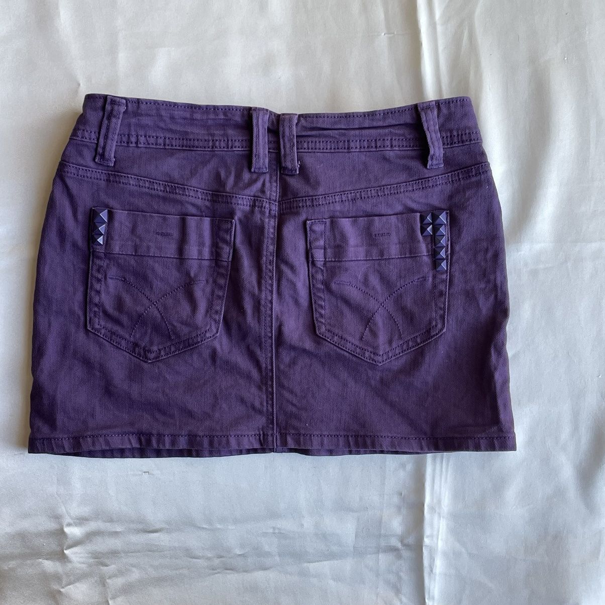 Vintage PURPLE MINI SKIRT Size 30" / US 8 / IT 44 - 2 Thumbnail