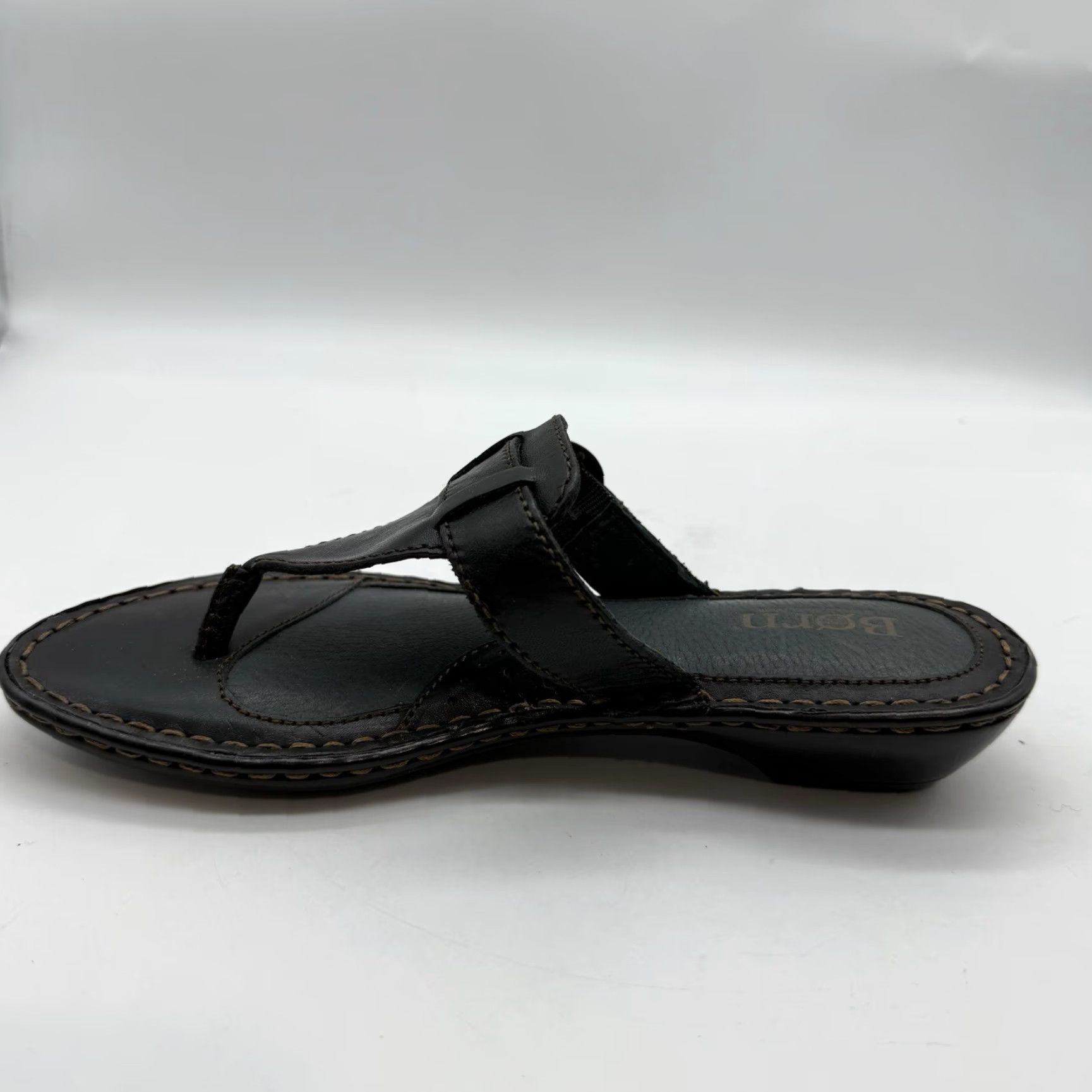 Born Børn W91972 CIC11 Strappy Leather Flip Flop Sandal Black 6 Women Adult Shoes XS Size US 6 / IT 36 - 4 Thumbnail