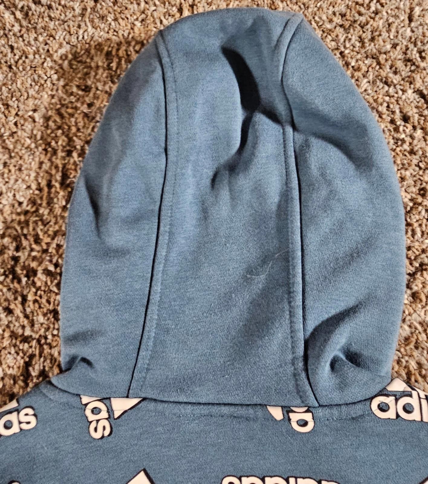Adidas Adidas All Over Print blue Pullover Hoodie Sweatshirt Mens L Size US L / EU 52-54 / 3 - 9 Thumbnail