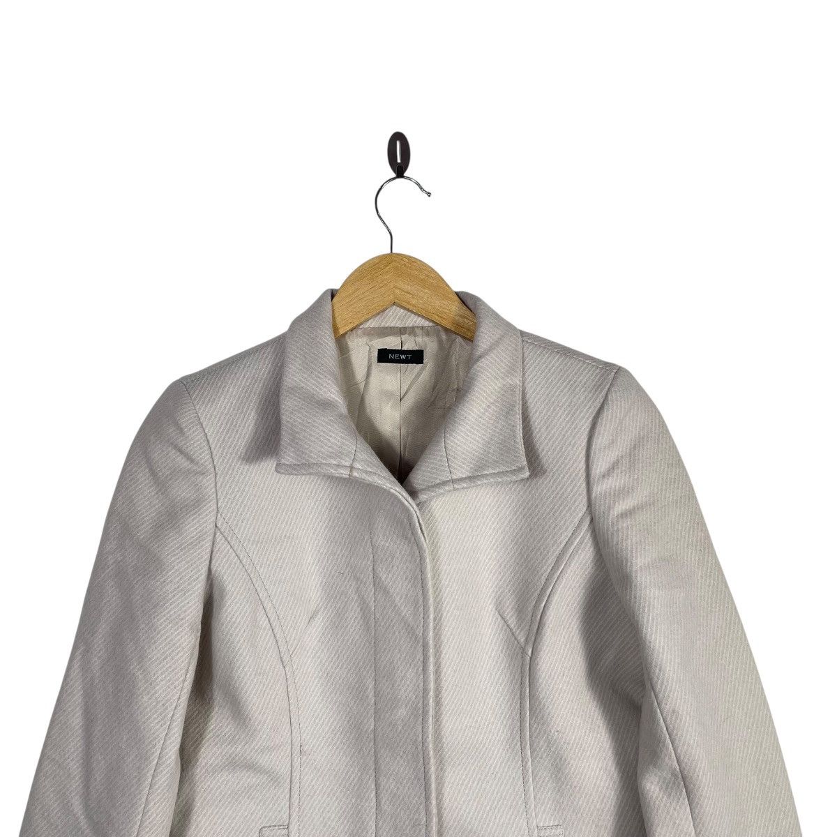Vintage NEWT Wool Blend Tailored Jacket Minimal Classic Beige Size S / US 4 / IT 40 - 2 Thumbnail