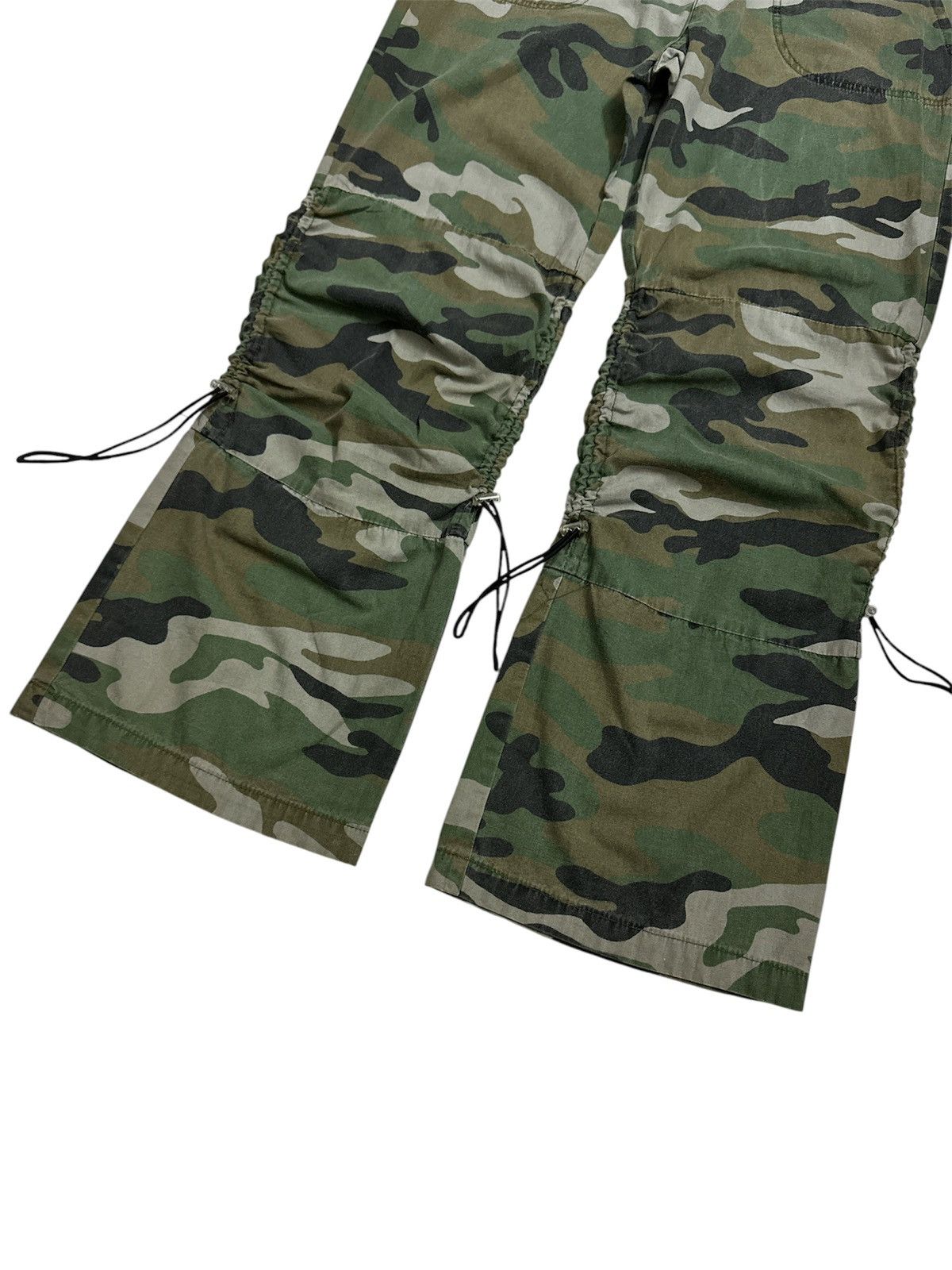 GOA 2000s Tag Rag Military Camo Drawstring Flare Goa Lgb Y2K Size US 33 - 3 Thumbnail