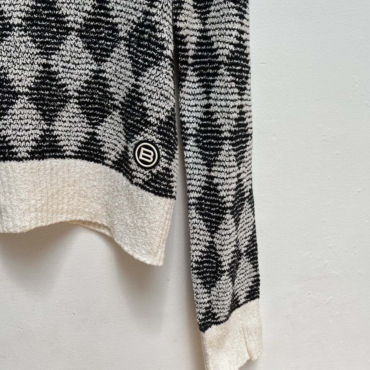 Balenciaga × Vintage Balenciagaa Paris Vintage Knitwear Big Logo Argyle Patern Size L / US 10 / IT 46 - 4 Thumbnail