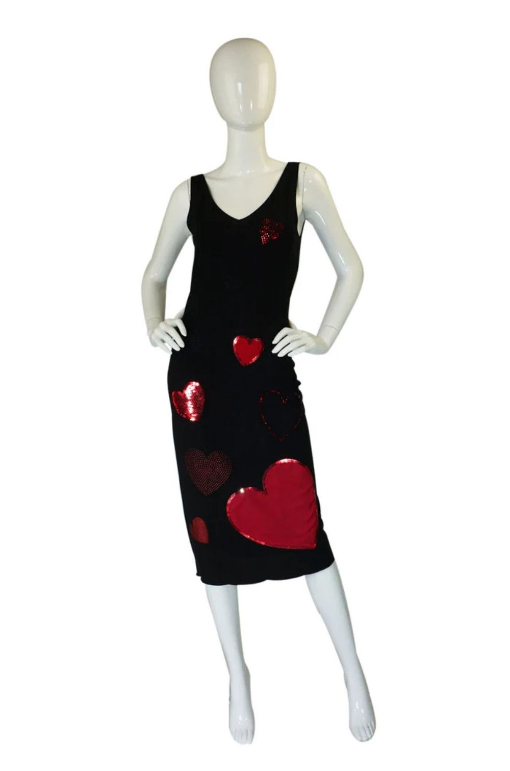 Moschino Moschino Heart Love Rhinestone Sequin Maxi Dress Size S / US 4 / IT 40 - 1 Thumbnail
