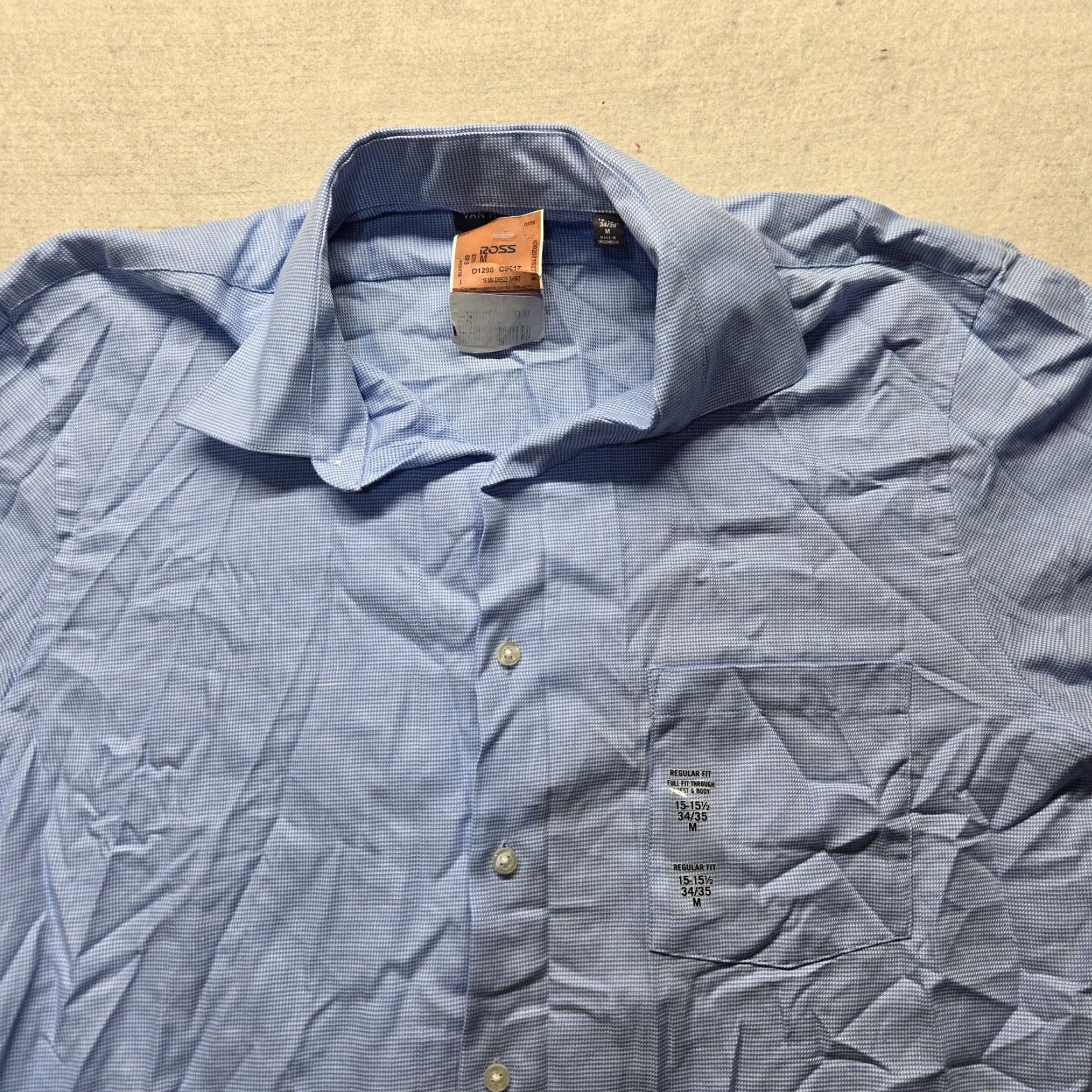 Van Heusen Van Heusen Shirt Men Blue Striped Long Sleeve Button-Up M Medium Size US M / EU 48-50 / 2 - 2 Thumbnail