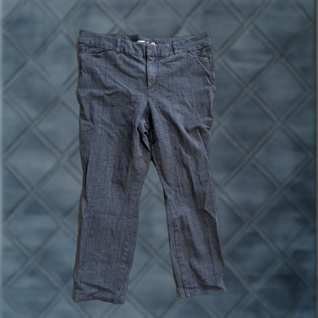 Old Navy Old Navy Blue Plaid Pixie Skinny High-Rise Ankle Pants Women Size 14 Pockets Size 36" / US 14 / IT 50 - 1 Thumbnail